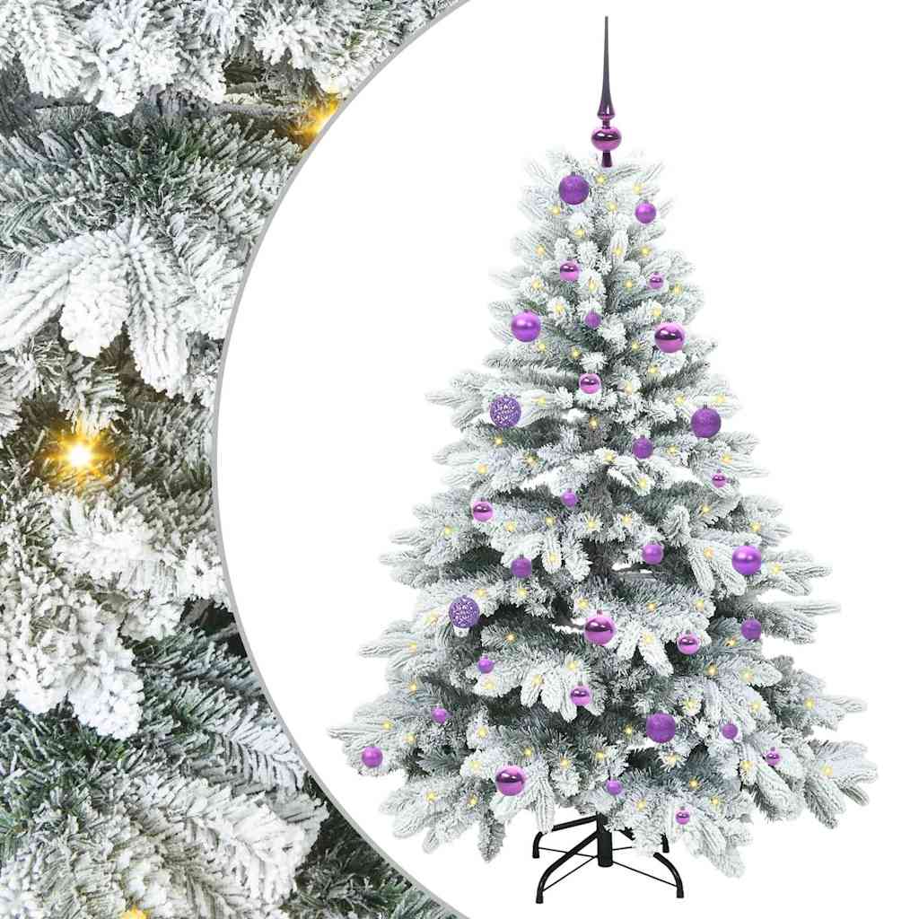 Sztuczna choinka z 150 diodami LED Zielony 150 cm PE i PVC