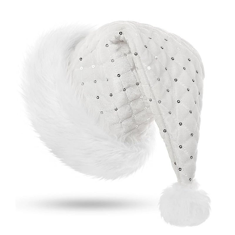 Bonnet De Noël KONVINIT Pailleté Rose - Adulte - Avec Pompon Fourrure - Luxe Et Festif