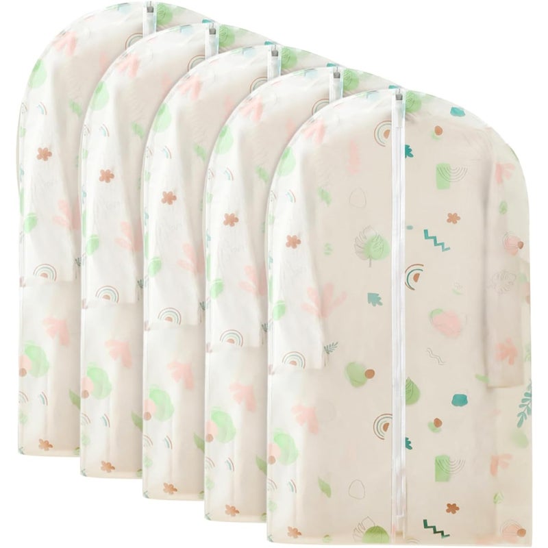 Pokrowiec na ubrania wiszące, 5 sztuk, 60 * 100 cm, pyłoszczelny i odporny na wilgoć, na garnitur dla mężczyzn i kobiet, z zamkiem błyskawicznym