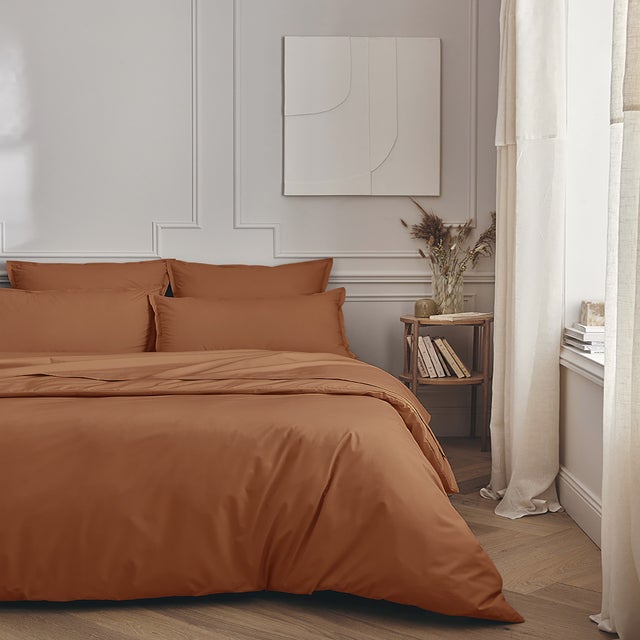Housse de couette unie en percale de coton, PREMIERE