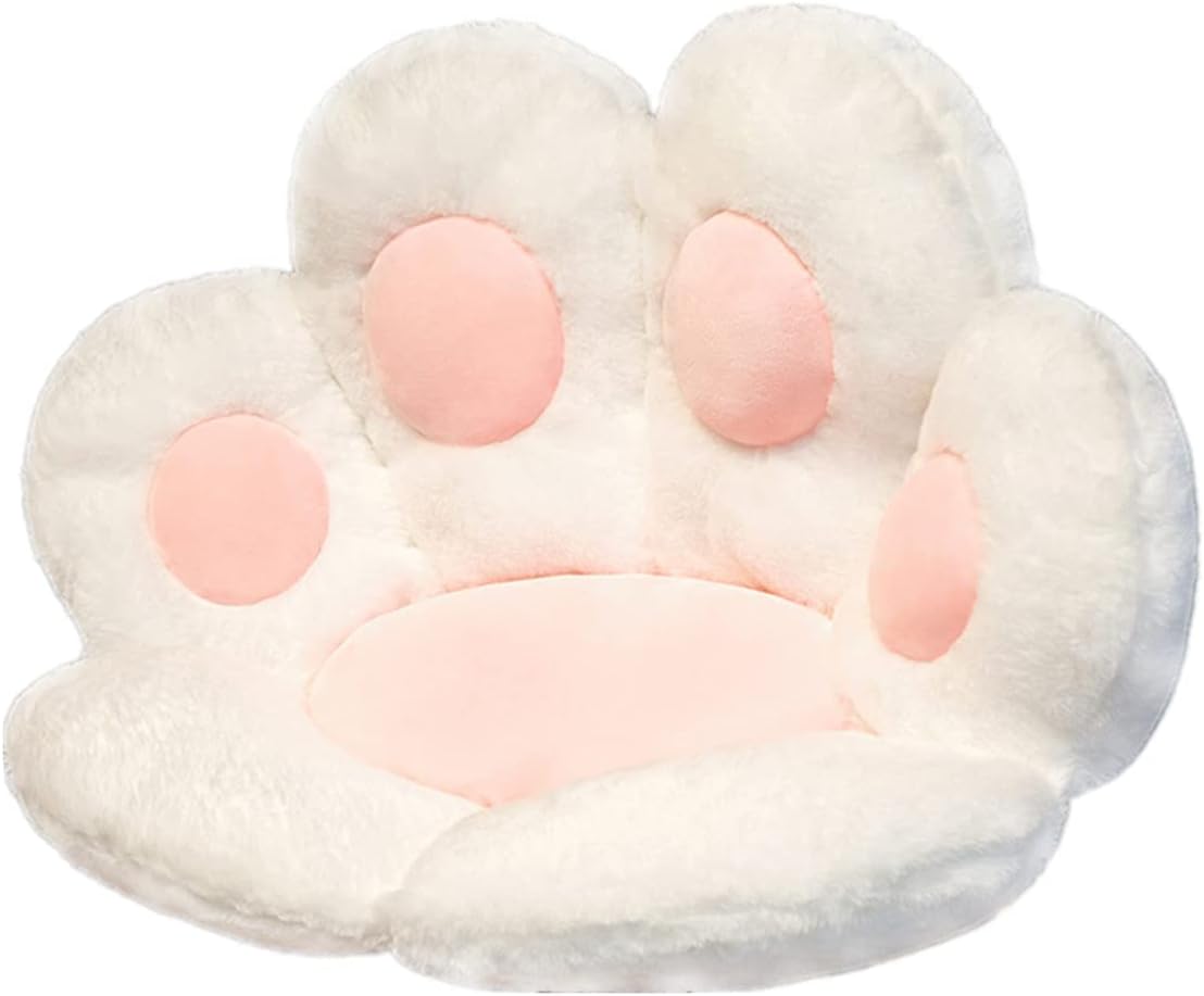 (70 x 70 cm, blanco) cojín, cojín con forma de pata de gato, bonito cojín para asiento, cojín para sofá o silla, decoración para exteriores