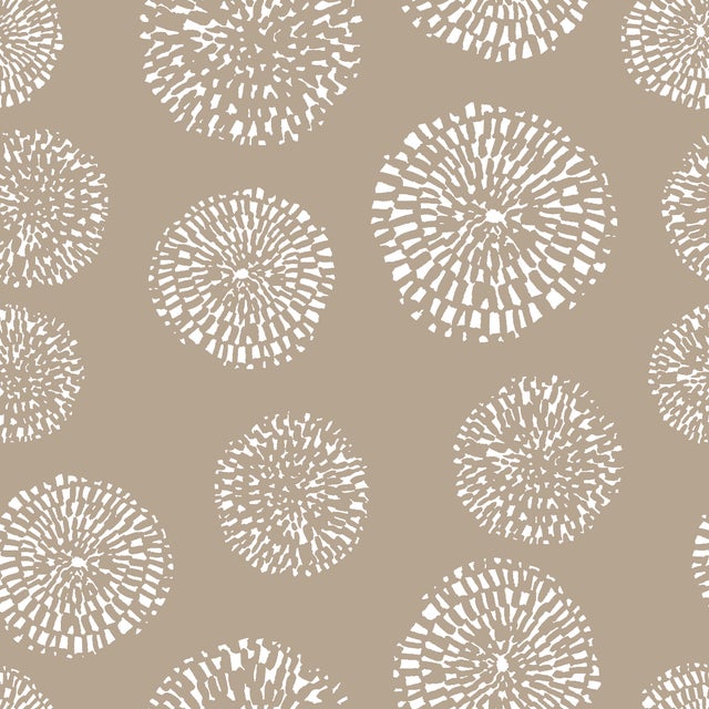 Mantel resinado antimanchas e impermeable 140x200 cm estampado bolas beige fácil limpieza.