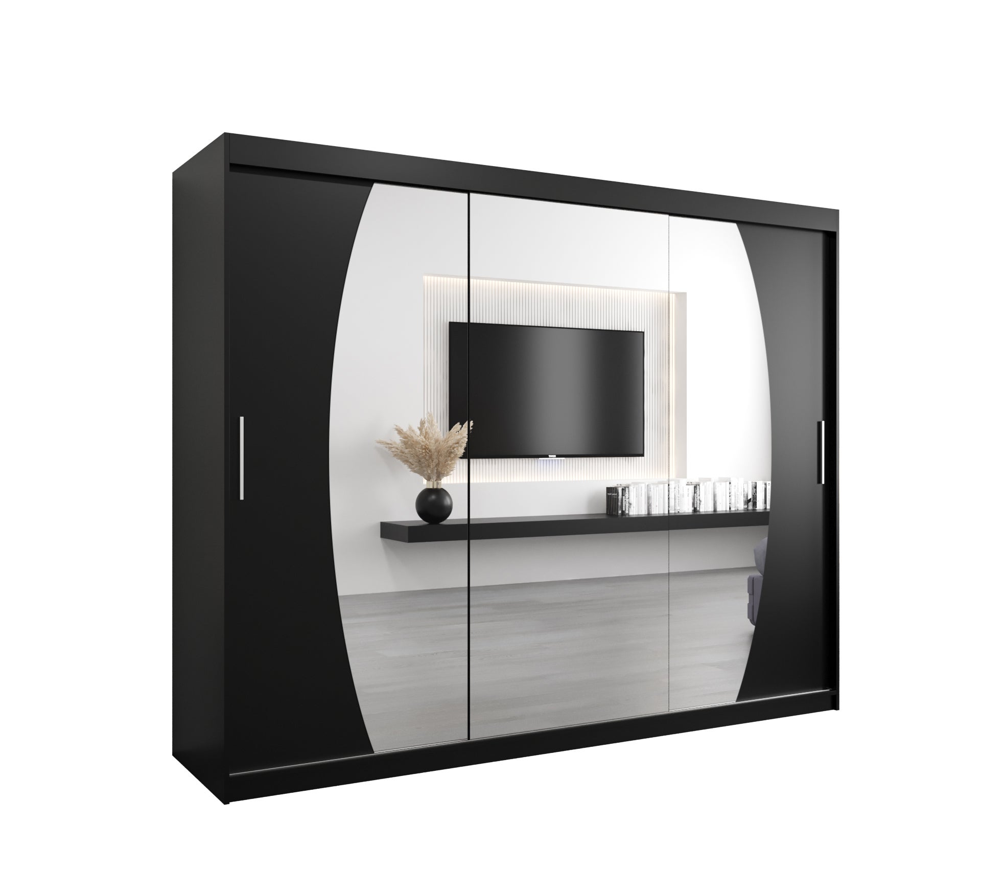 Szafa przesuwna garderoba ELYPSE 250 x 62 x 200 cm Czarny - Abiks Meble