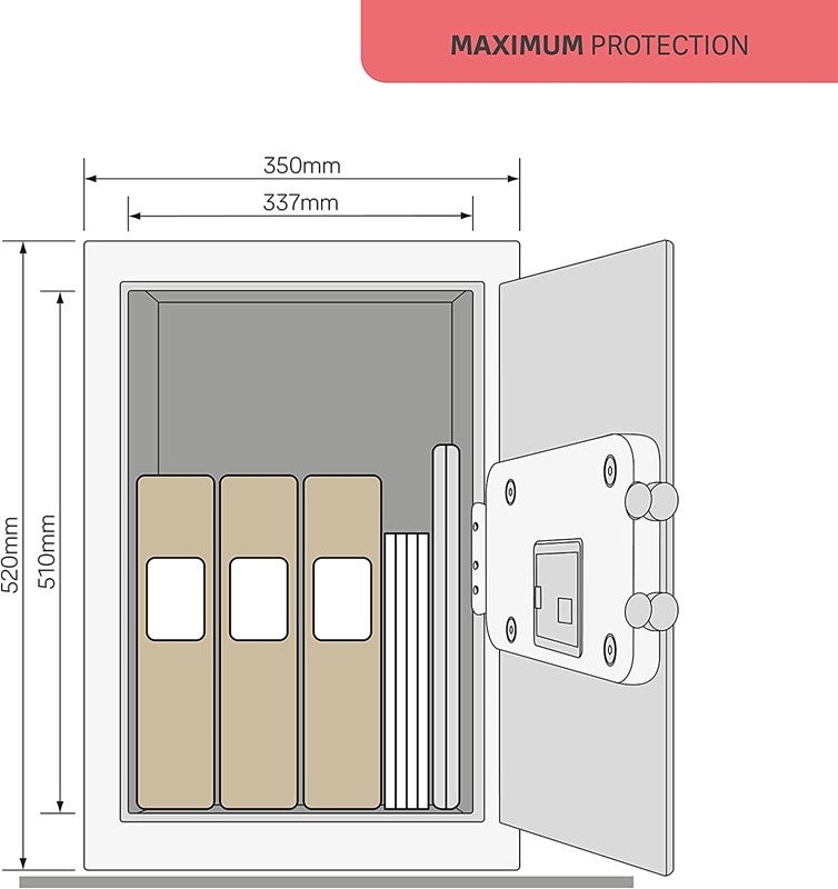 Coffre haute sécurité YALE YSEM/520/EG1 - 49.8 litres - Avec clavier à code - 28290000 - 4