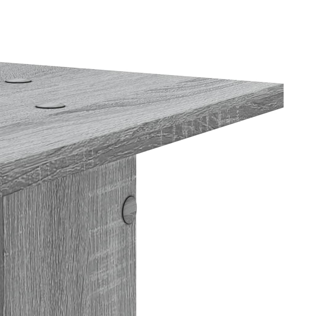 Supports pour plantes, 2 pièces, gris, panneau de bois - 8
