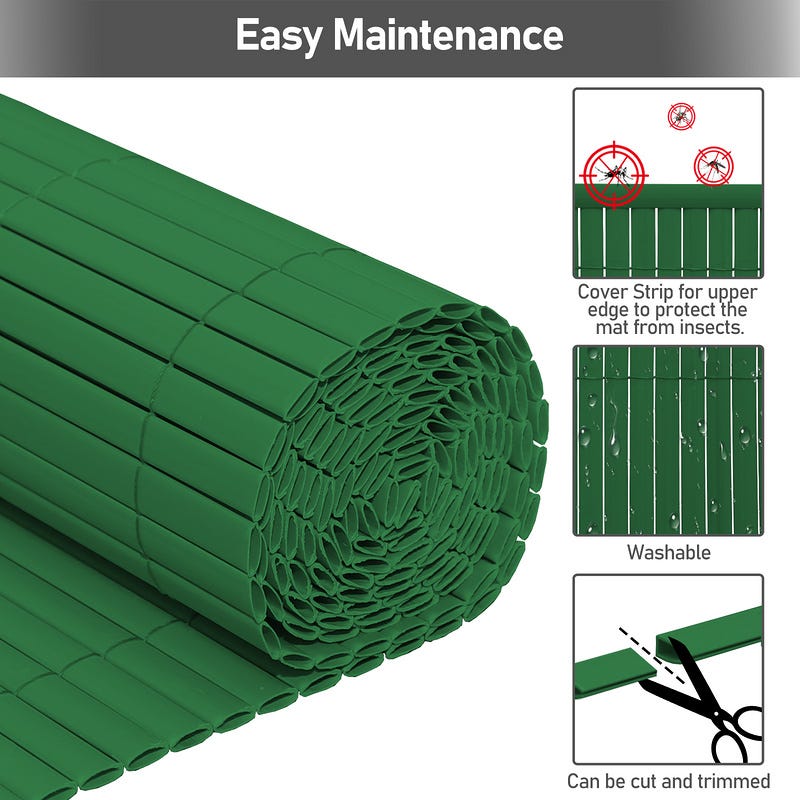 Protezione Per Privacy Balcone HDPE Verde 1,80x5 M – Antimuffa, Con Nastri Di Fissaggio