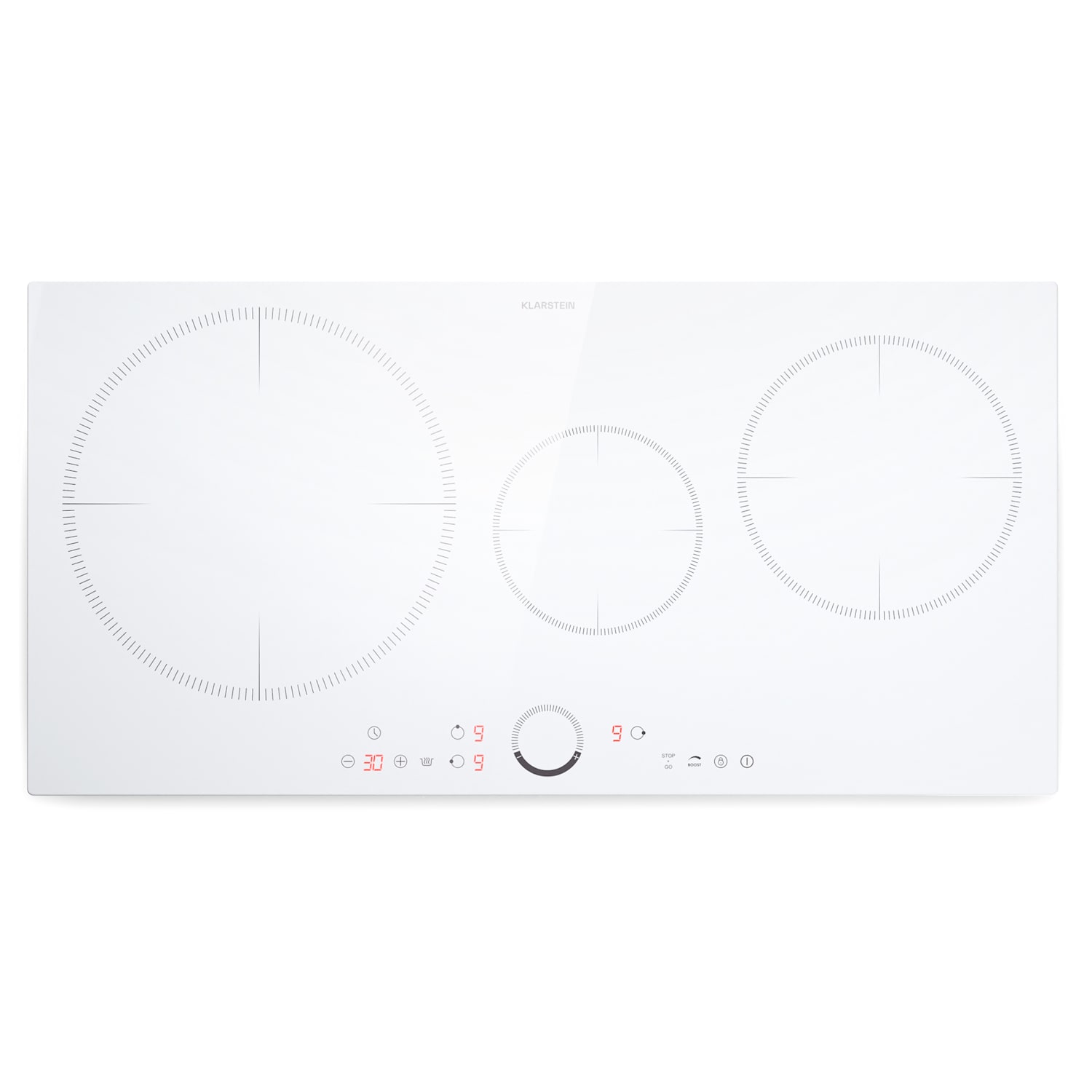 Klarstein Delicatessa 80 Placa De Inducción Encastrable 3 Zonas 6000 W Zona De Paella Vitrocerámica Blanco , Leroy Merlin