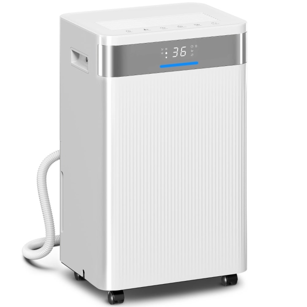 Deshumidificador 20l potente con depósito 4,5l, temporizador 24h, modos automático y sueño, pantalla led silenciosa