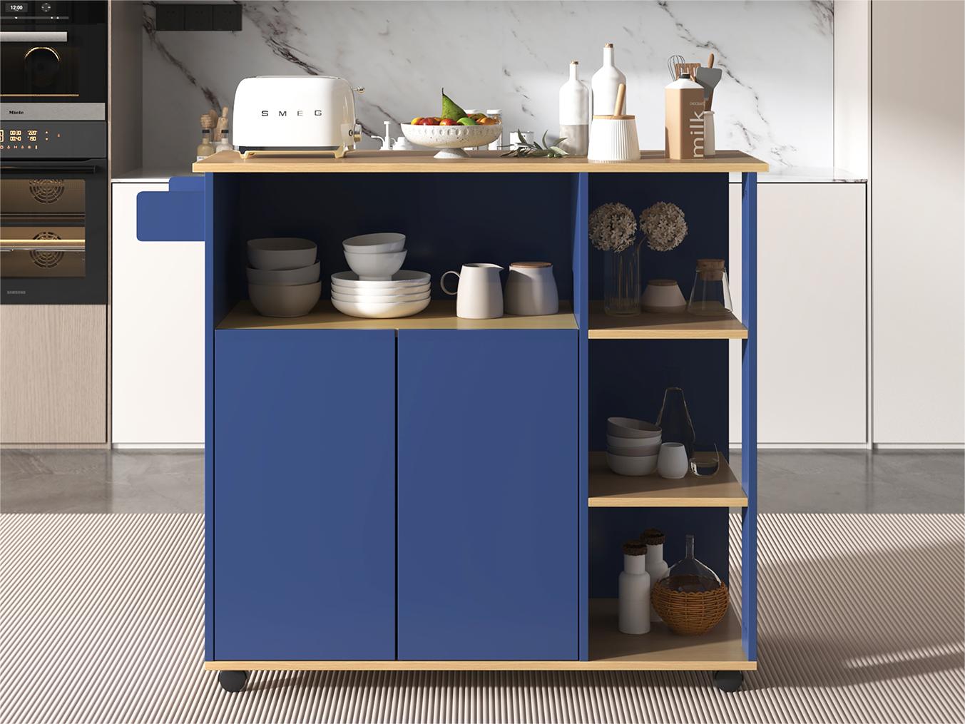 Table de bar Chariot de cuisine sur roulettes - grand espace de