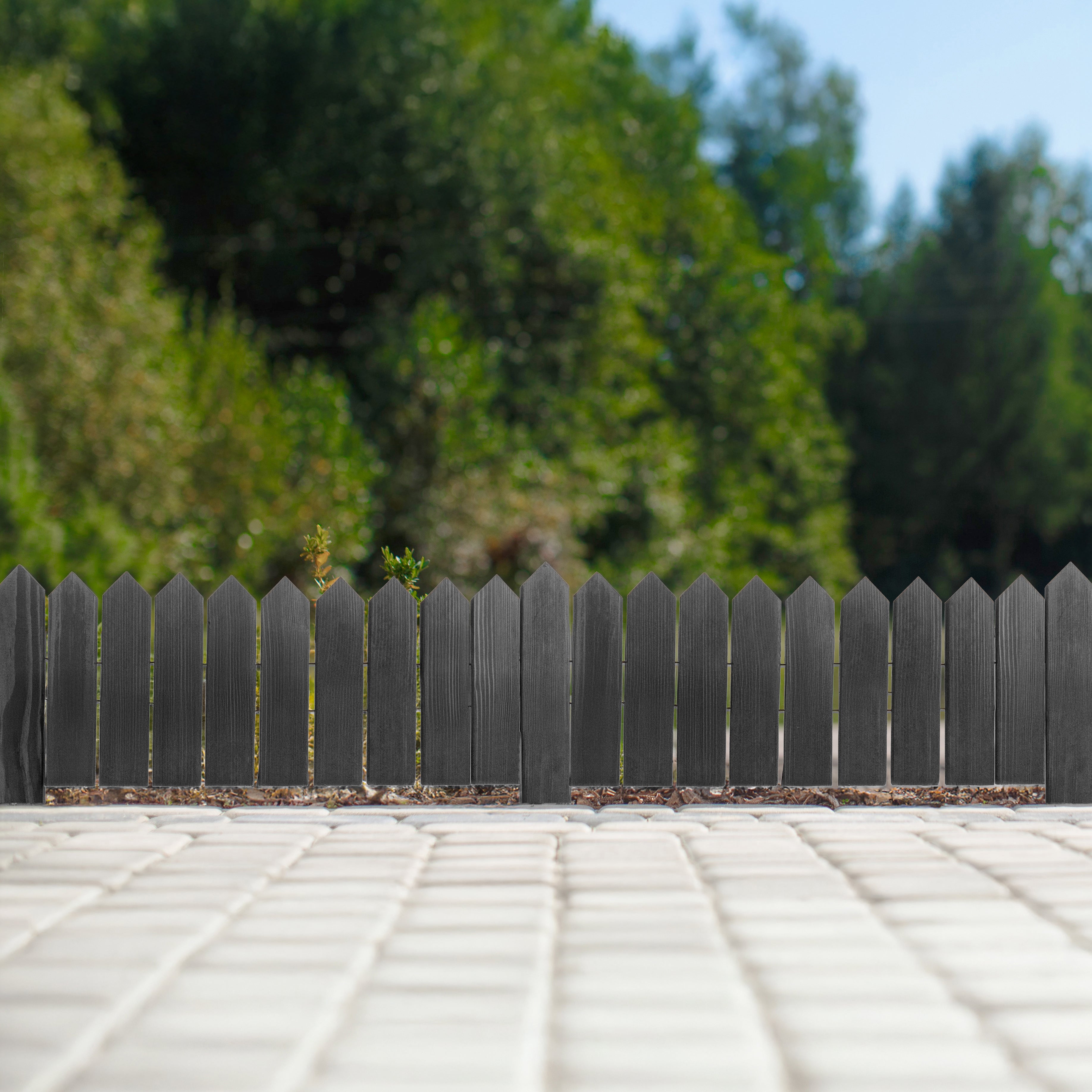 Rollborder lattes en bois | 20 cm de haut et 200 cm de long | Clôture en bois | Clôture parfaite comme bordure de jardin en osier | anthracite - 10