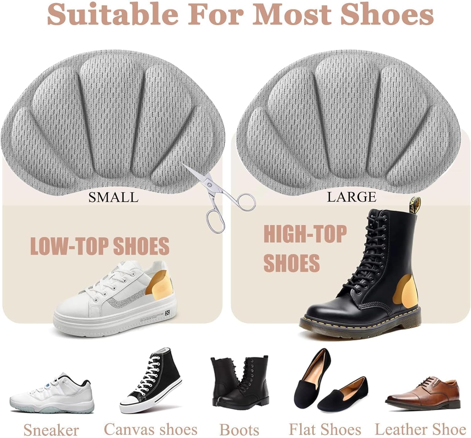Lot de 6 protège-talons, semelles de protection pour chaussures homme et femme, pour l'arrière du talon - 4