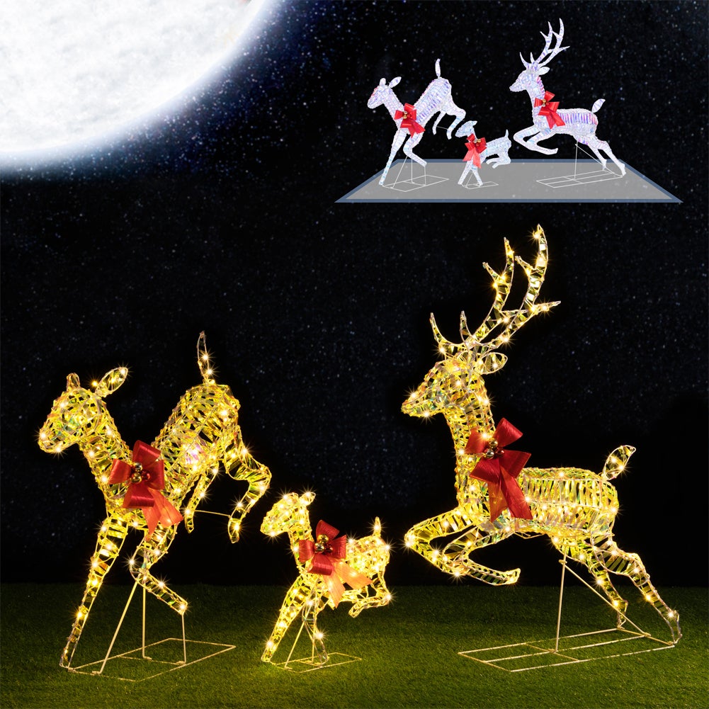 Famiglia 3 Renne Luminose di Natale Renna Cervi Natalizia Decorazione da Esterno - 4