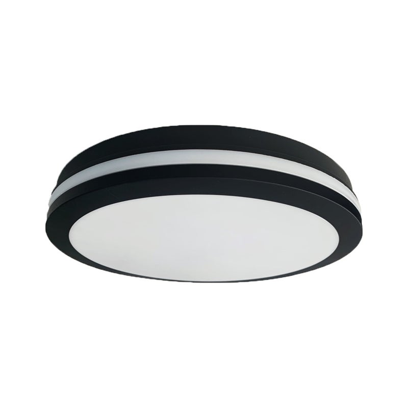 Plafon Marlon okrągły czarno-biały LED 18W 4000K 1400lm/2400lm wym: 5,2 x 22 cm IP54 tworzywo sztuczne Eko-Light