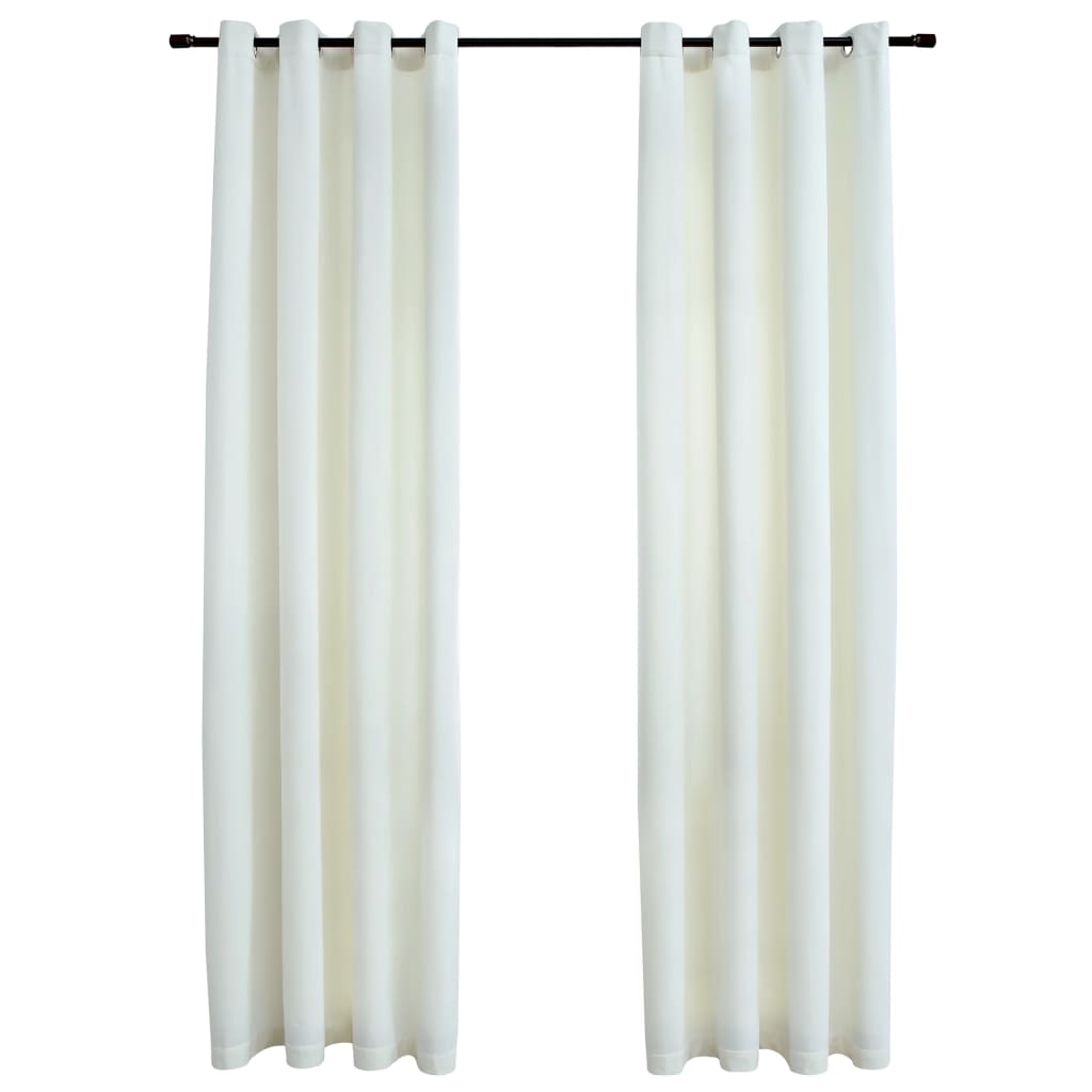 2 piezas cortinas opacas   cortinas oscurantes con anillas terciopelo crema 140x225 cm cfw31316