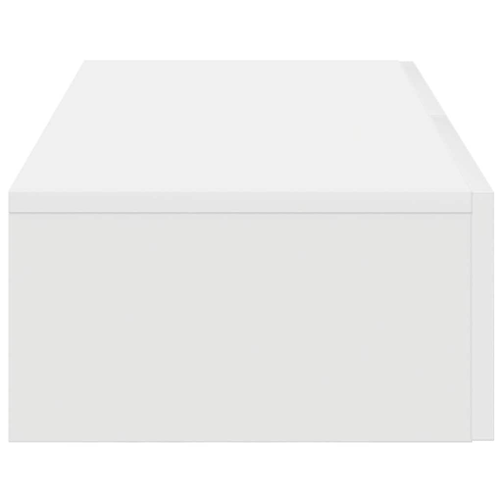 Étagère murale - Étagère flottante avec tiroirs blanc 80x33x17 cm bois d'ingénierie em108 - 5