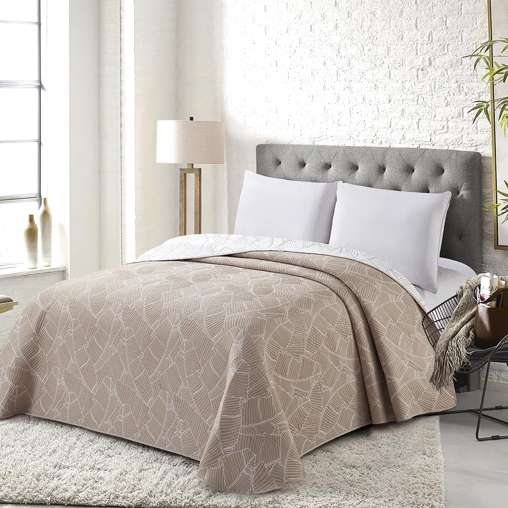 Cotton artean - colcha bouti araquil beige poliéster - jacquard color beige cama de 200