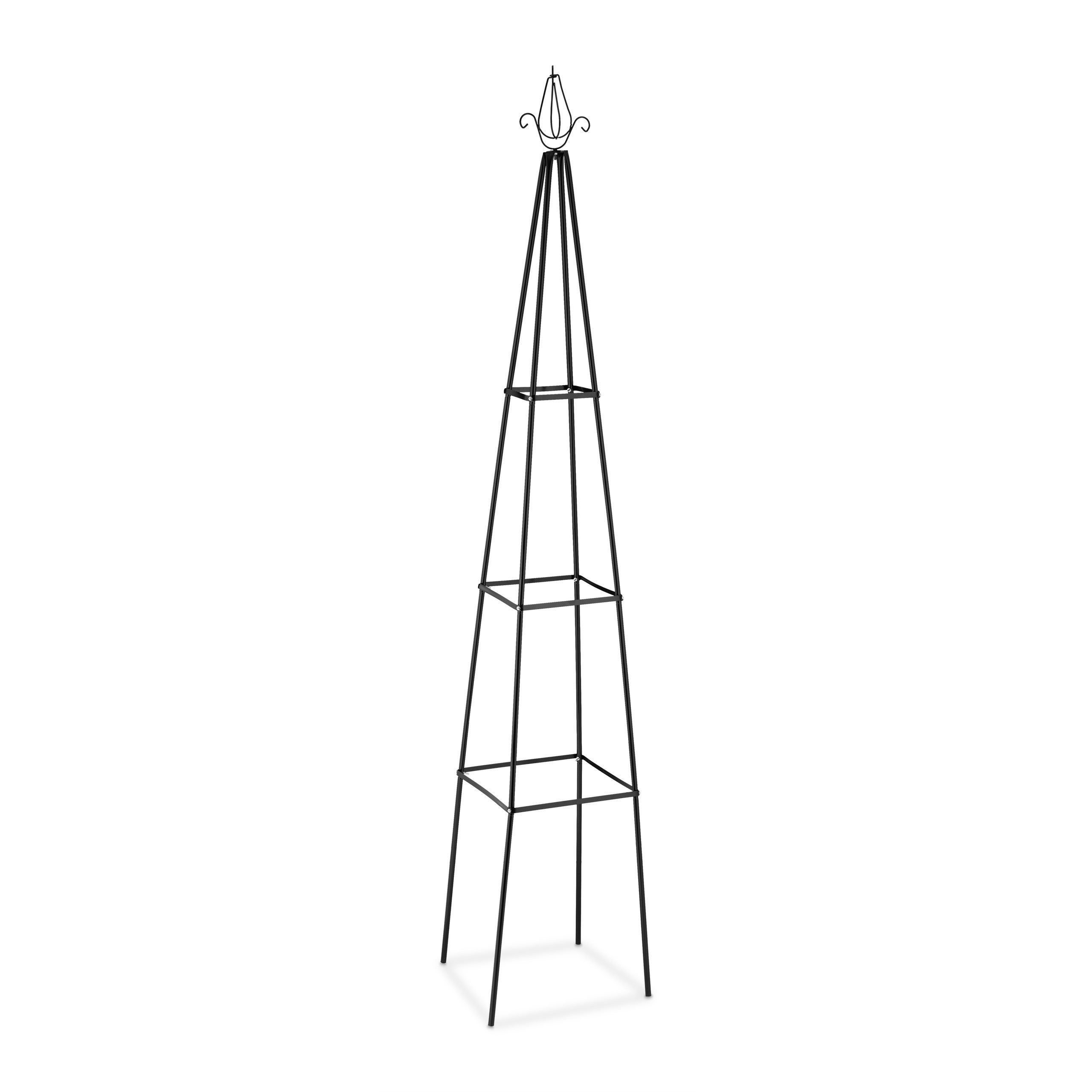 Trellis pyramide, 204 m de hauteur, Support pour plantes grimpantes, en métal, stable, tour pour rosier, noir, Relaxdays - 8