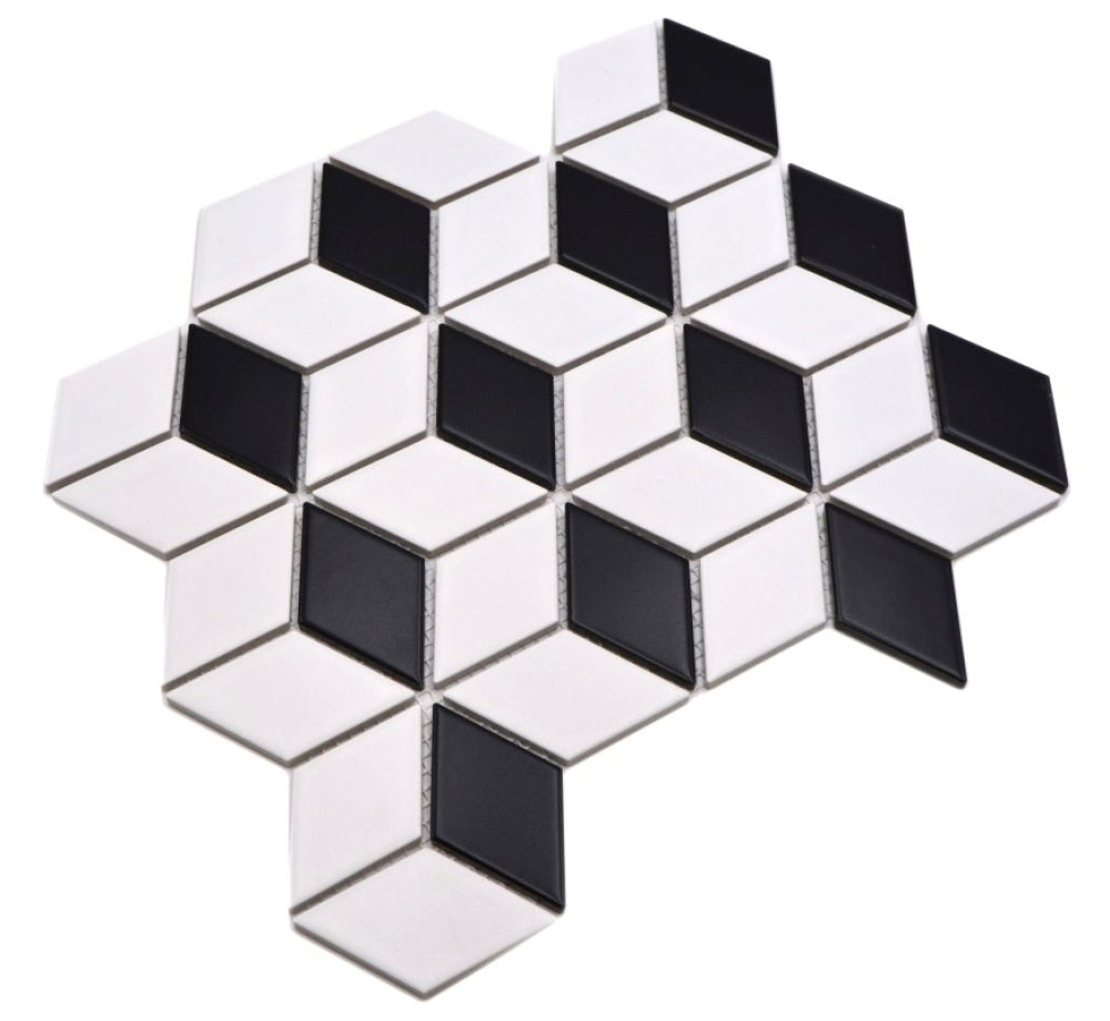 Modamo Mosaïque Matte Céramique Noire Hexagon Titantium 4 Po x 4 Po | Home Depot Canada
