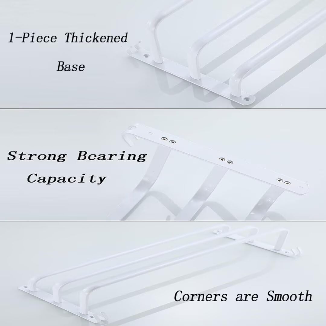 Wieszak na ręczniki łazienkowe, wieszak ścienny na ręczniki, wieszak na ręczniki z nóżkami, akcesoria łazienkowe, nie wymaga wiercenia (biały, 30 cm) - 5