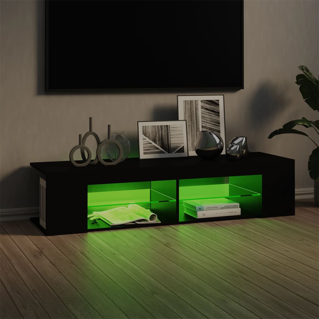 Meuble TV avec lumières LED noir 135x39x30 cm - COMFORTXL - 3