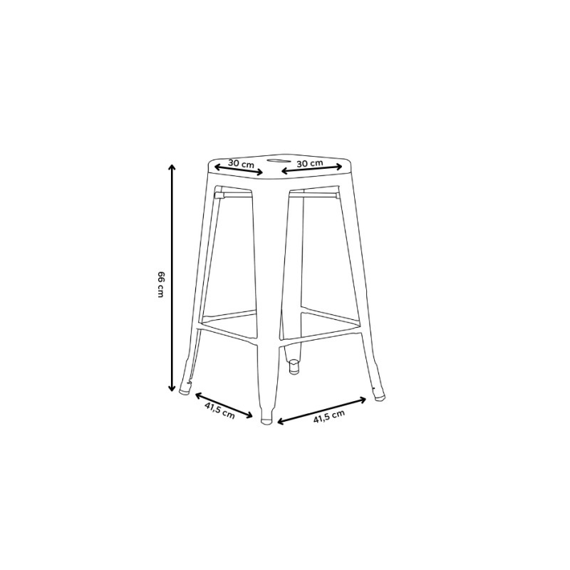 Set di 4 sgabelli da bar in stile industriale in verde chiaro lucido, alti 66 cm - 6