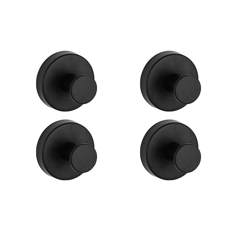 Haki ścienne z przyssawką, 4 sztuki Black