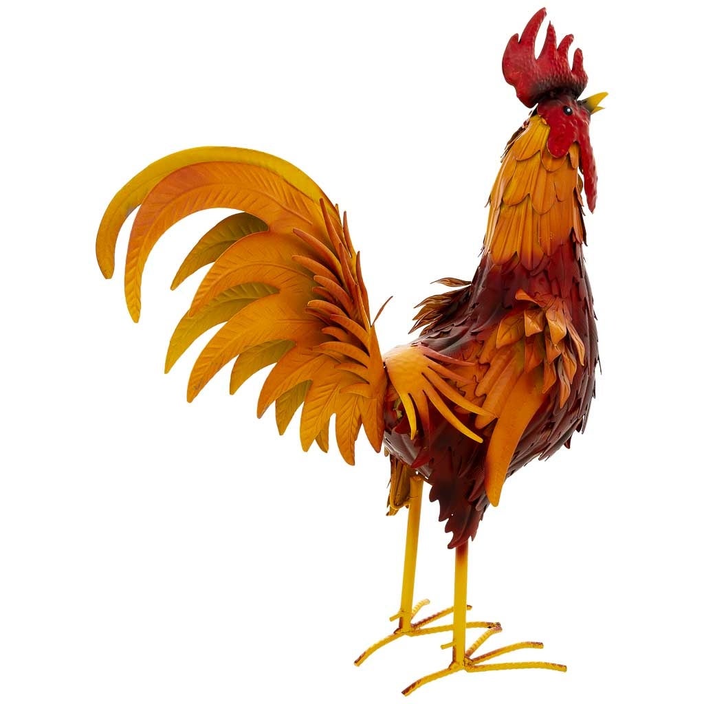 Coq décoratif en métal rouge, 41 x 16 x 54 cm (h) - 4