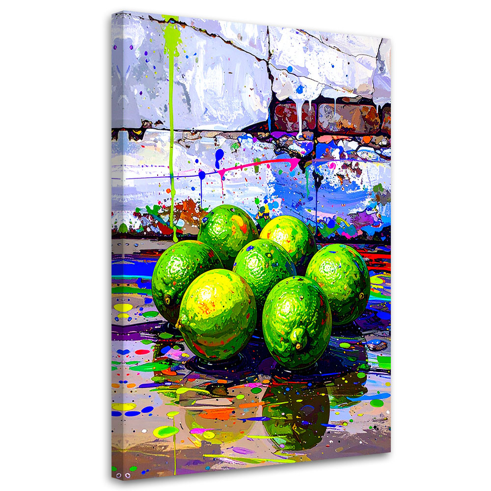 Obraz do kuchni jadalni, Graffiti Limonki Cytryny Owoce 80x120