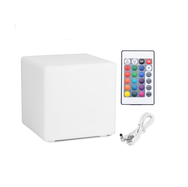 Cube lumineux avec Télécommande Batterie Rechargeable 25x25x25cm
