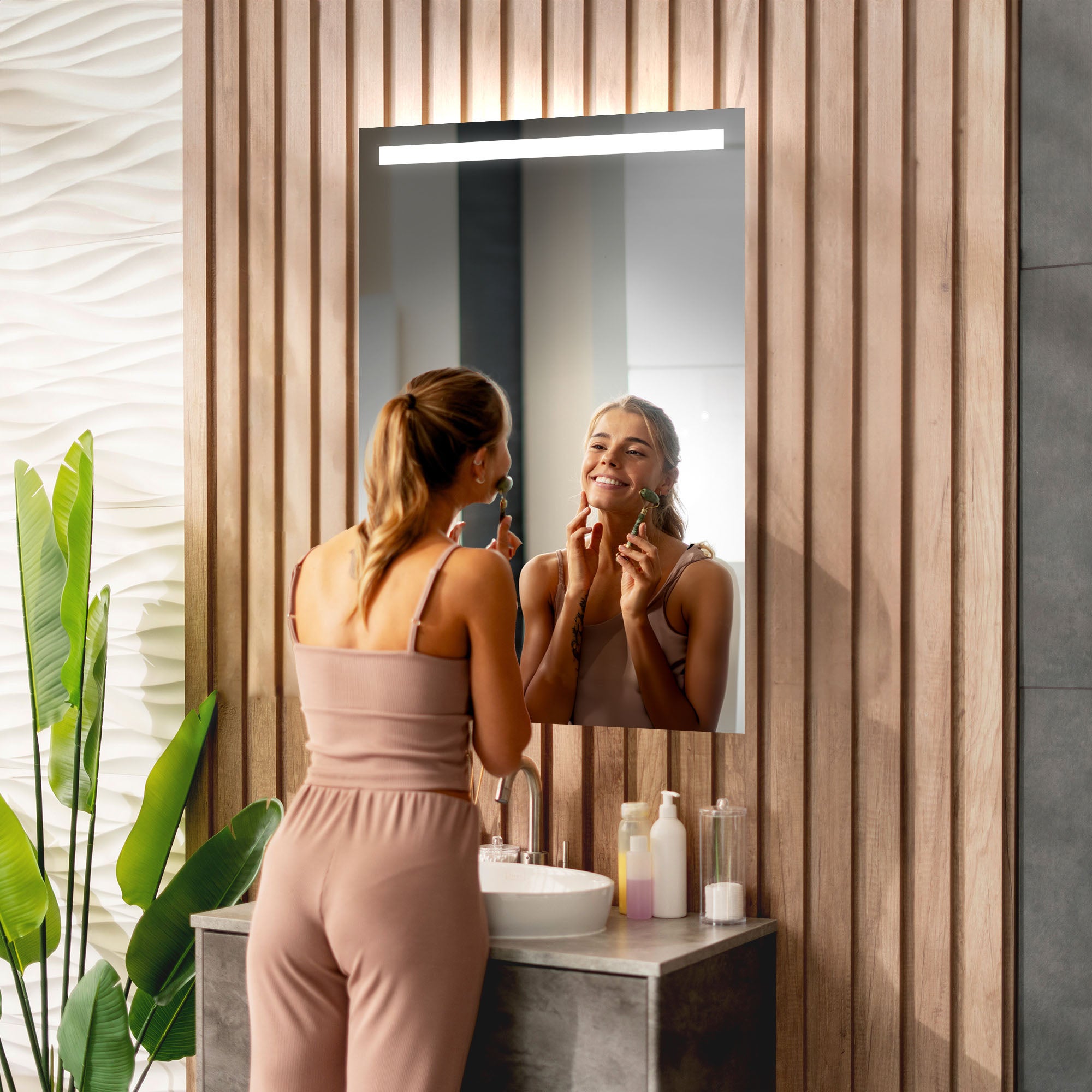 Miroir de Salle de Bain LED - Tiana | 60x140 cm | LED Lumineux Miroir | Blanc Froid 7000K | Interrupteur Tactile - 3