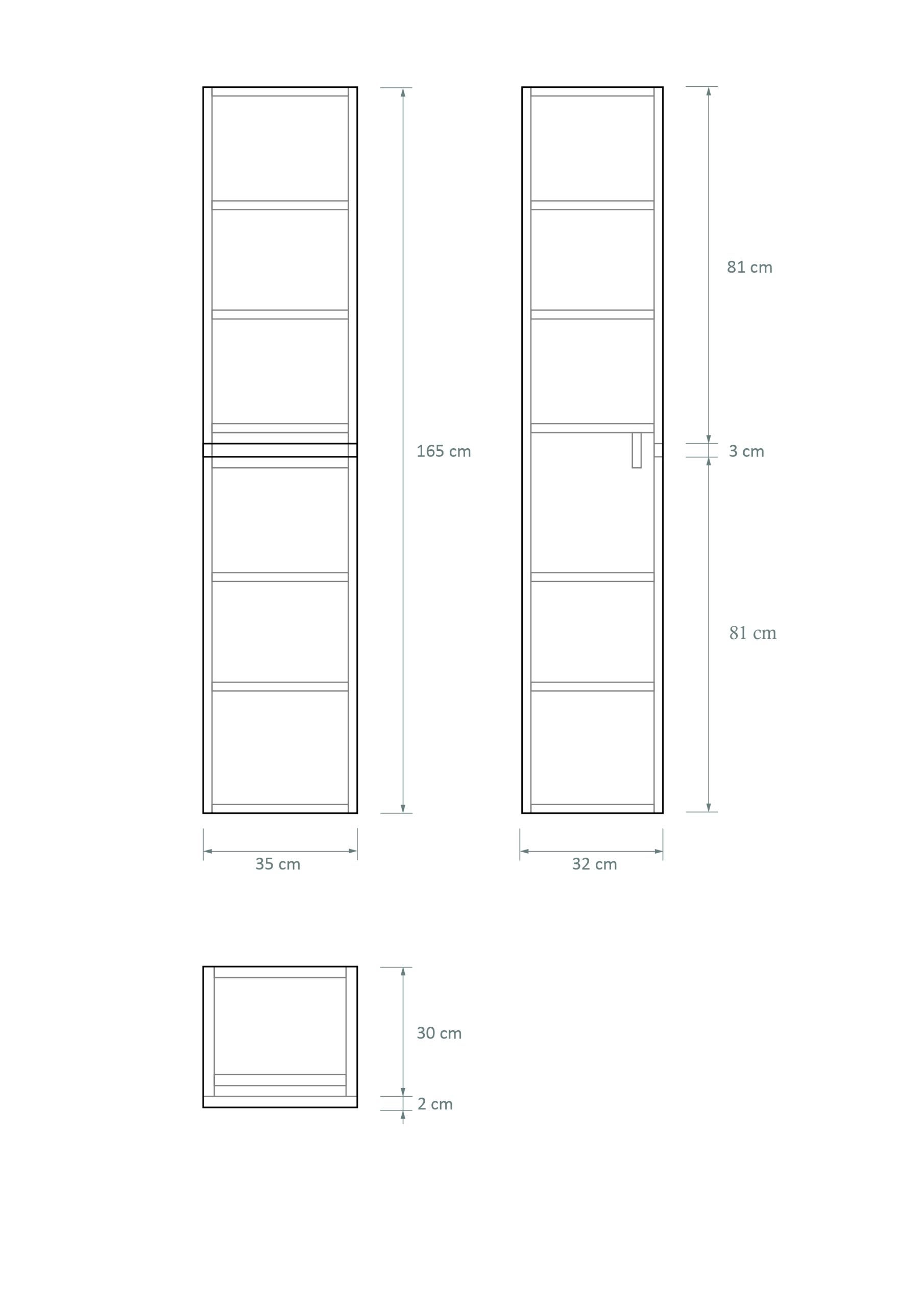 Avantarea complemento mueble de ordenación baño columna SANCY bardolino de 36x165x30cm - 4