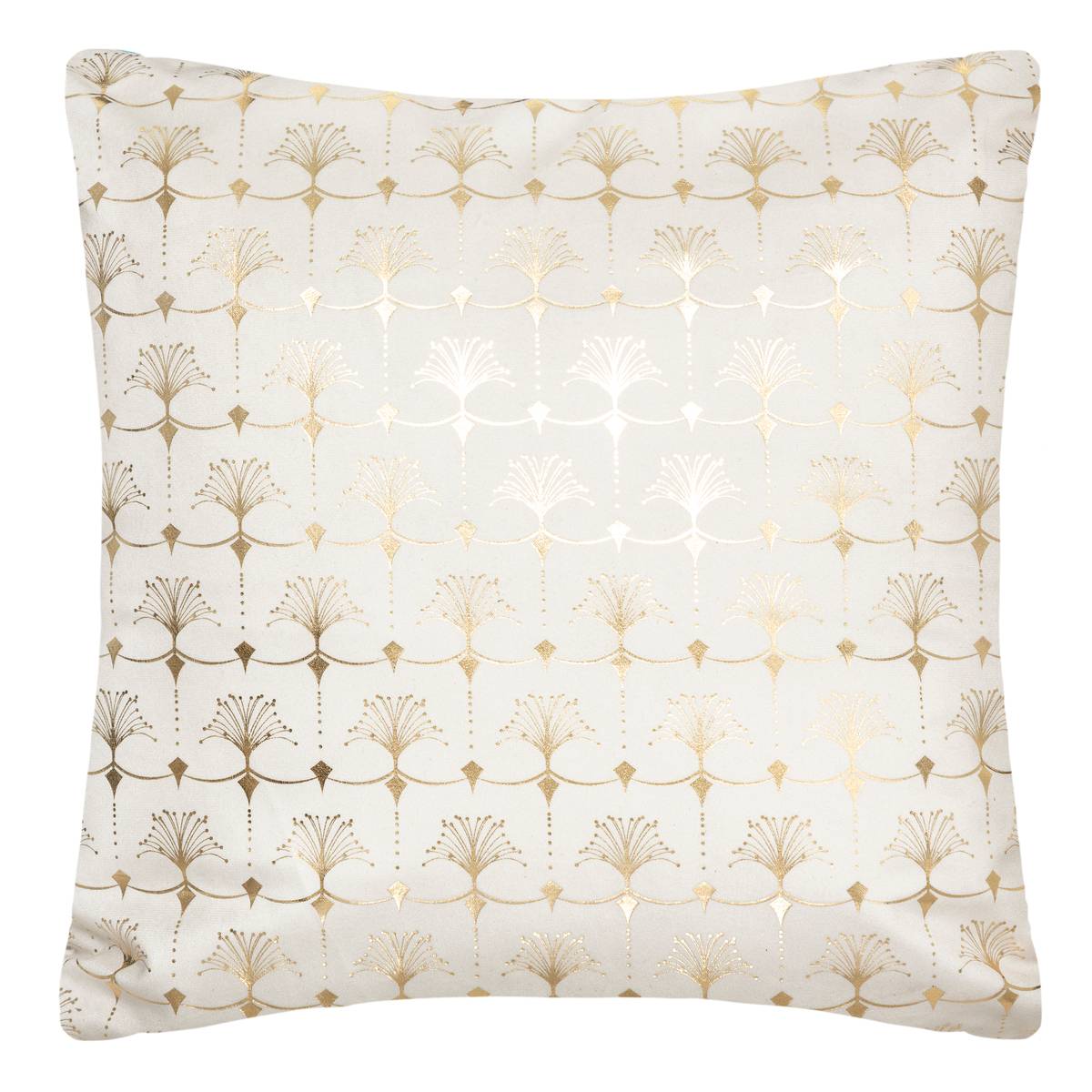 Cojín tropique - terciopelo - marfil - 40x40 cm - atmosphera créateur d'intérieur