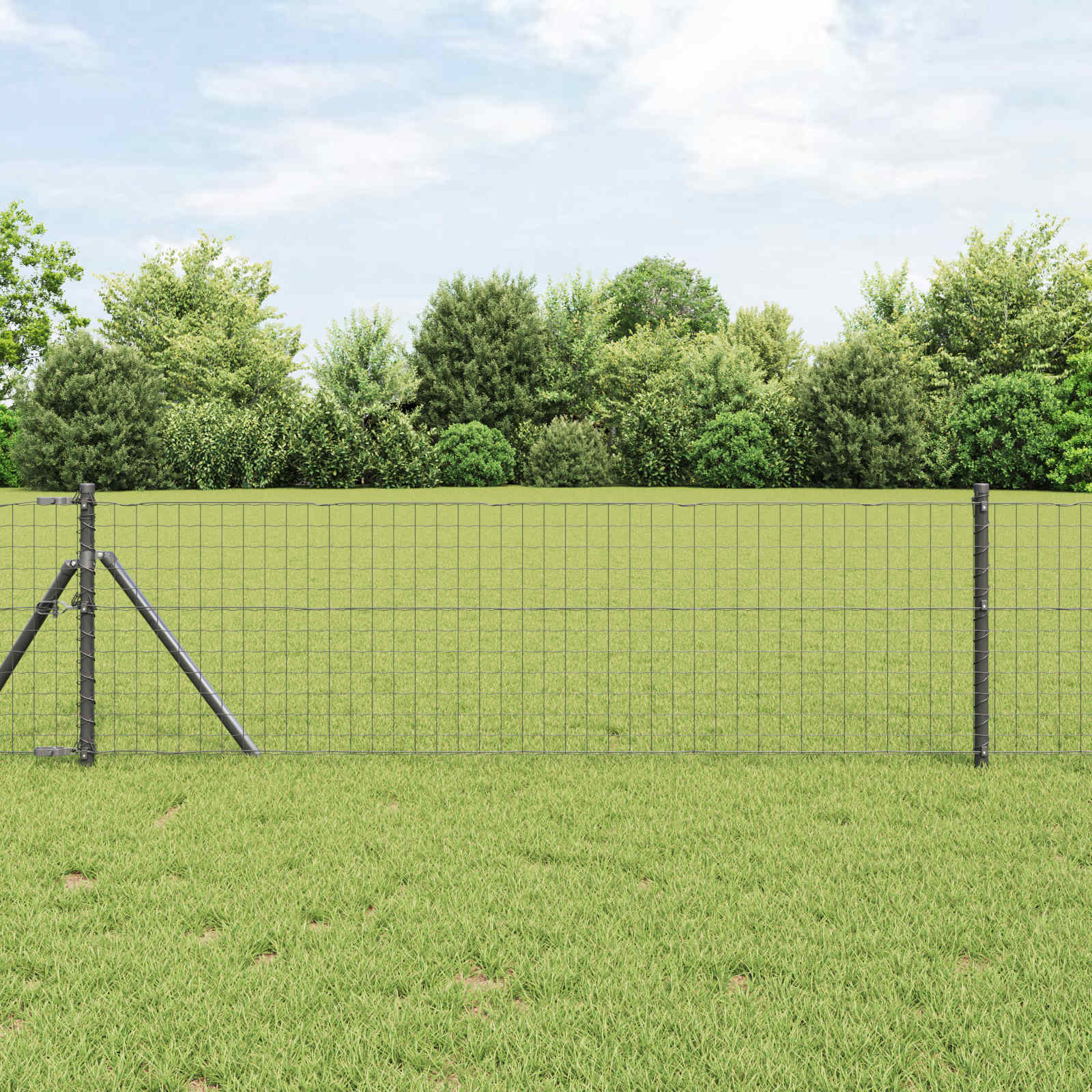 Słupek ogrodzeniowy. 2 pcs Szary 120 cm Stal Malowana Proszkowo vidaXL