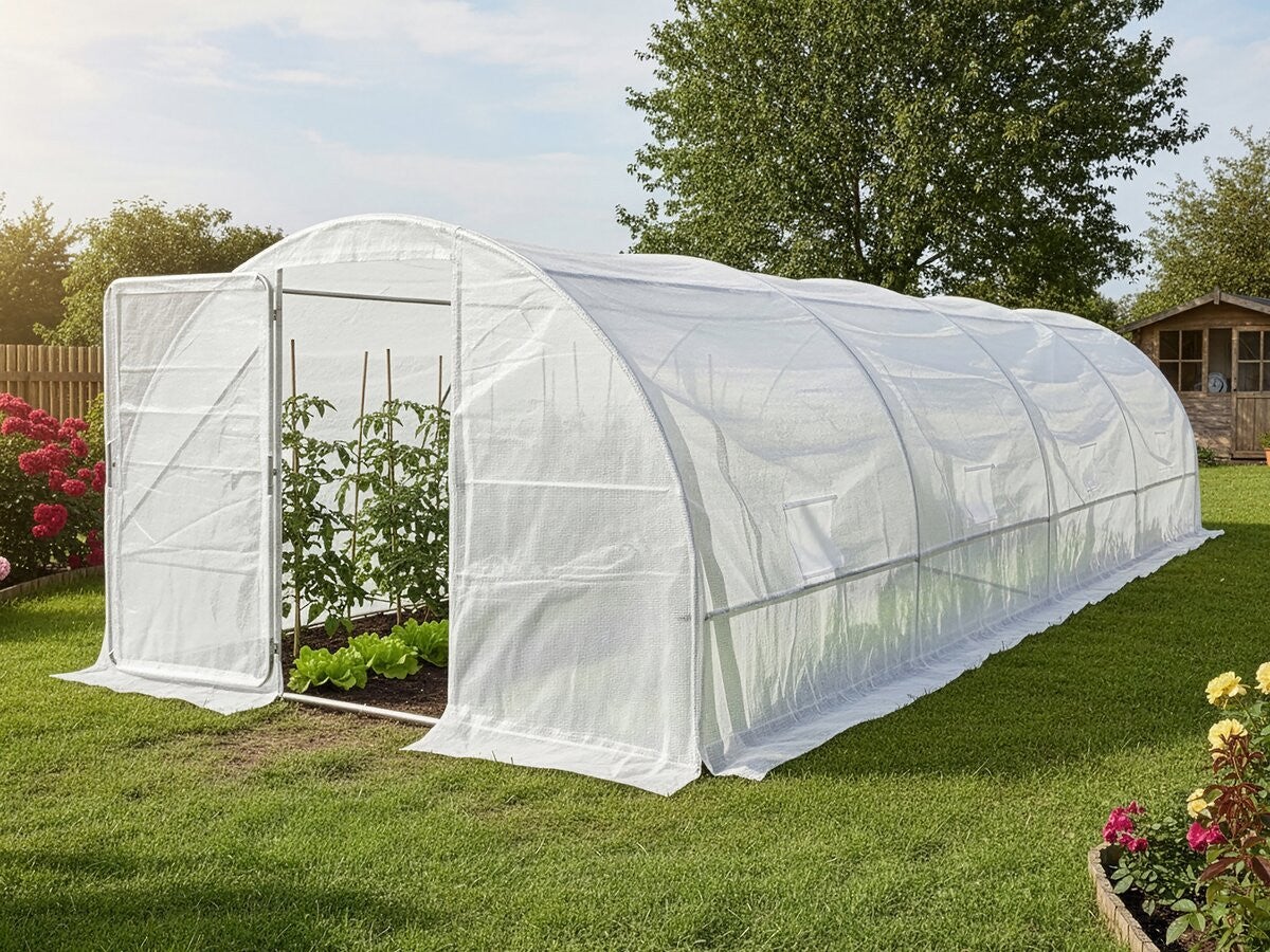 Serre tunelle de jardin avec porte 6 x 3 m 