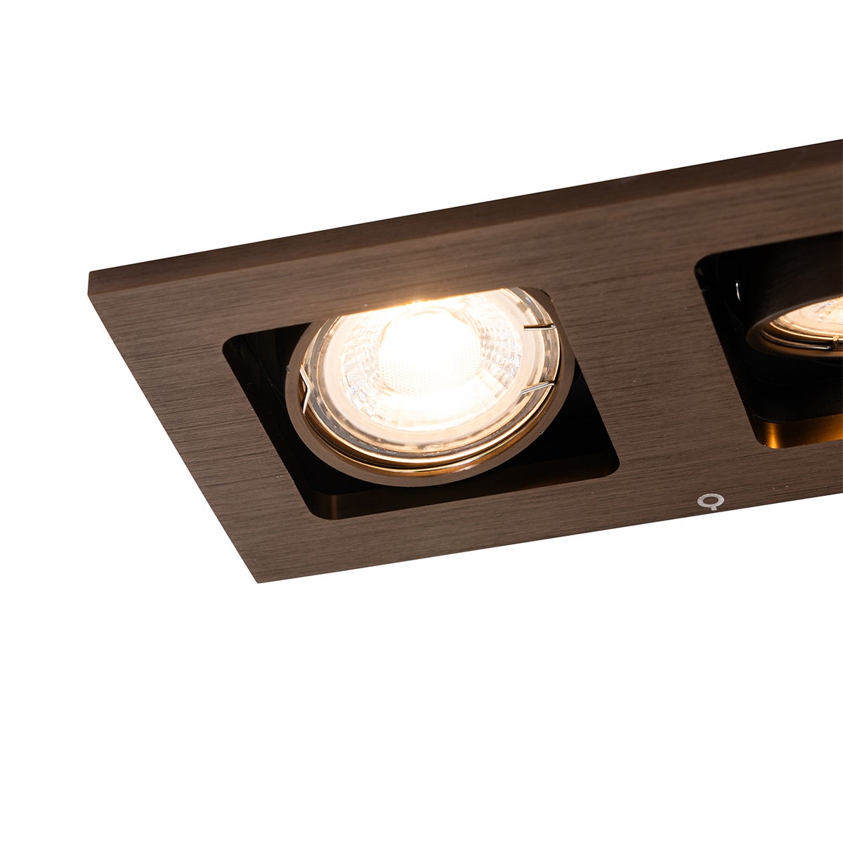 Set di 6 faretti da incasso rettangolari bronzo scuro a 2 luci regolabili - Qure - 4