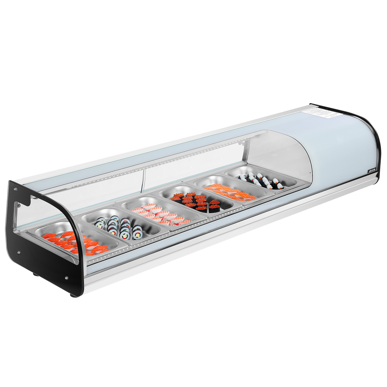 Witryna chlodnicza do sushi VEVOR 62L 6x GN 1/3 2-8C LED szklo hartowane bar sushi sklep