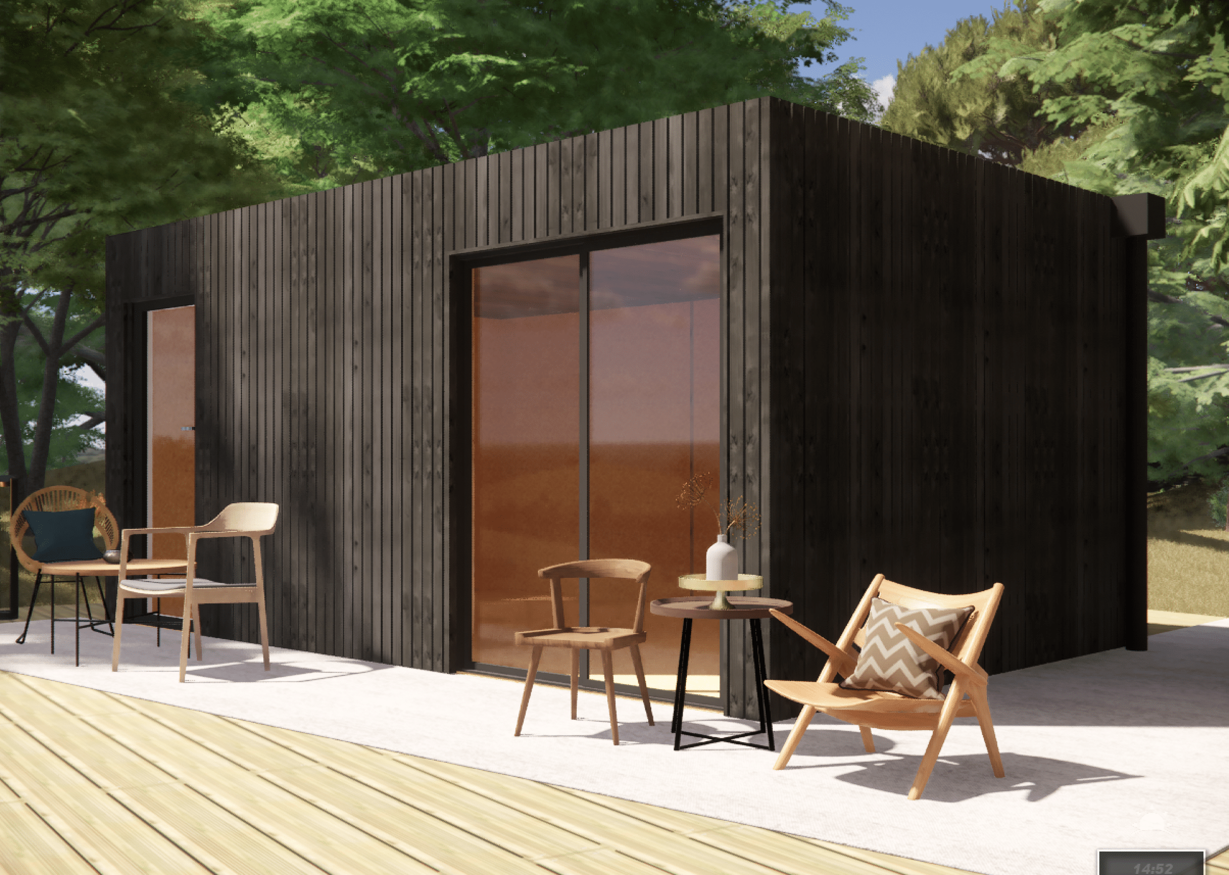 Studio de jardin sans permis en bois 5,5 x 3,5 x 2,7 m / menuiseries alu k-line - 6