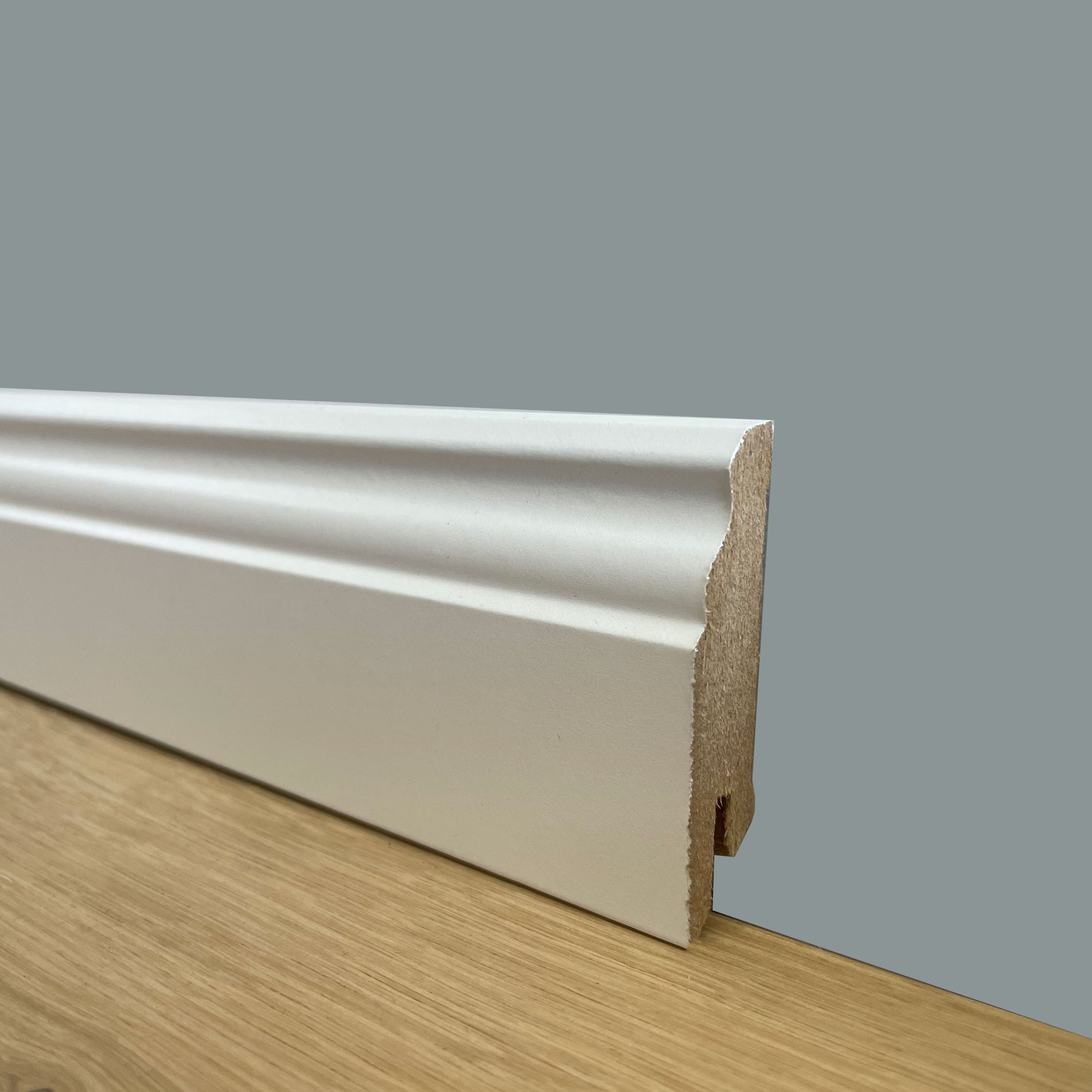 PLINTHE DUCALE en FIBRE DE BOIS COMPACTE 60X15 BLANC (prix au mètre linéaire) - 2