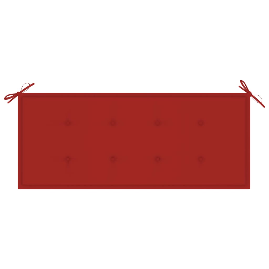 Banc de jardin empilable et coussin 128,5cm Bois de teck massif 13 - 5