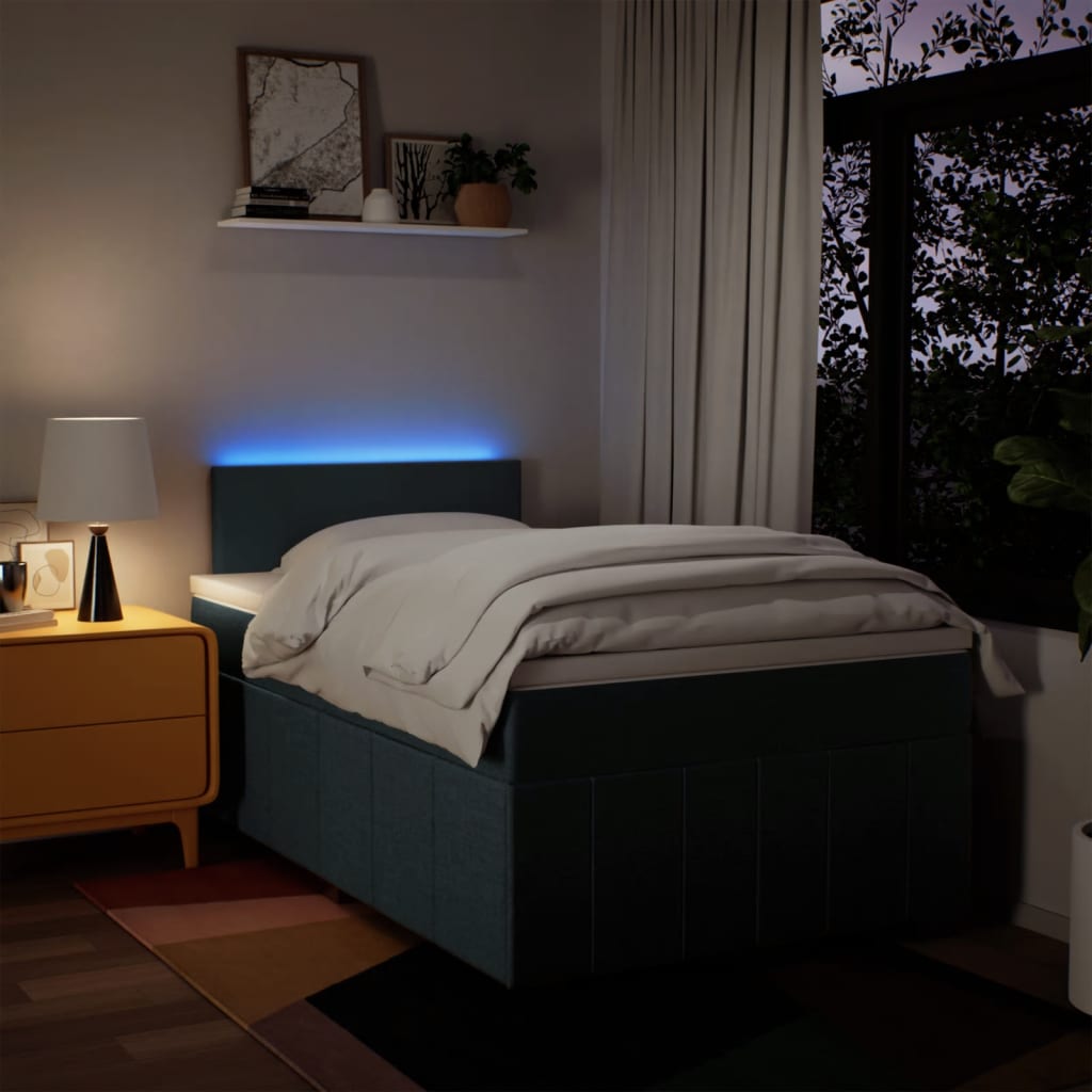 Maison Exclusive - Sommier à lattes de lit avec matelas Bleu 120x200 cm Tissu - 5