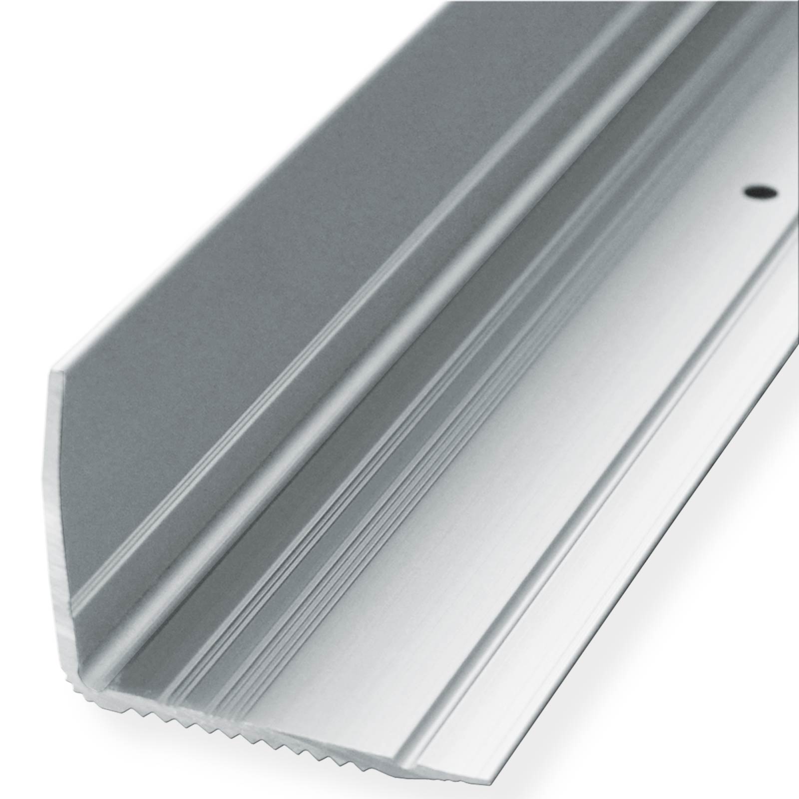 Seuil d'escalier Pré-percé, Forme: L 30 x 20 mm, Longueur: 90 cm, Argent - 3