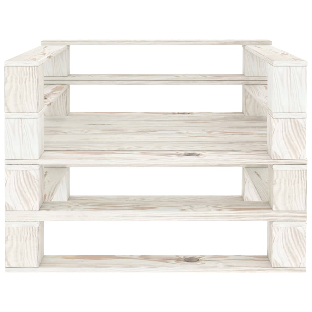 Maison Exclusive - Poltrona da Giardino su Pallet in Legno Bianco - 2