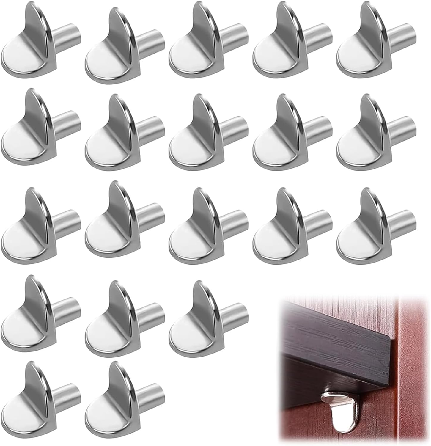 Lot De 20 Chevilles De Support D'étagère En Plastique Transparent Pour Etageres De 5 Mm De Diametre Et 20 Mm Epaisseur 97359191