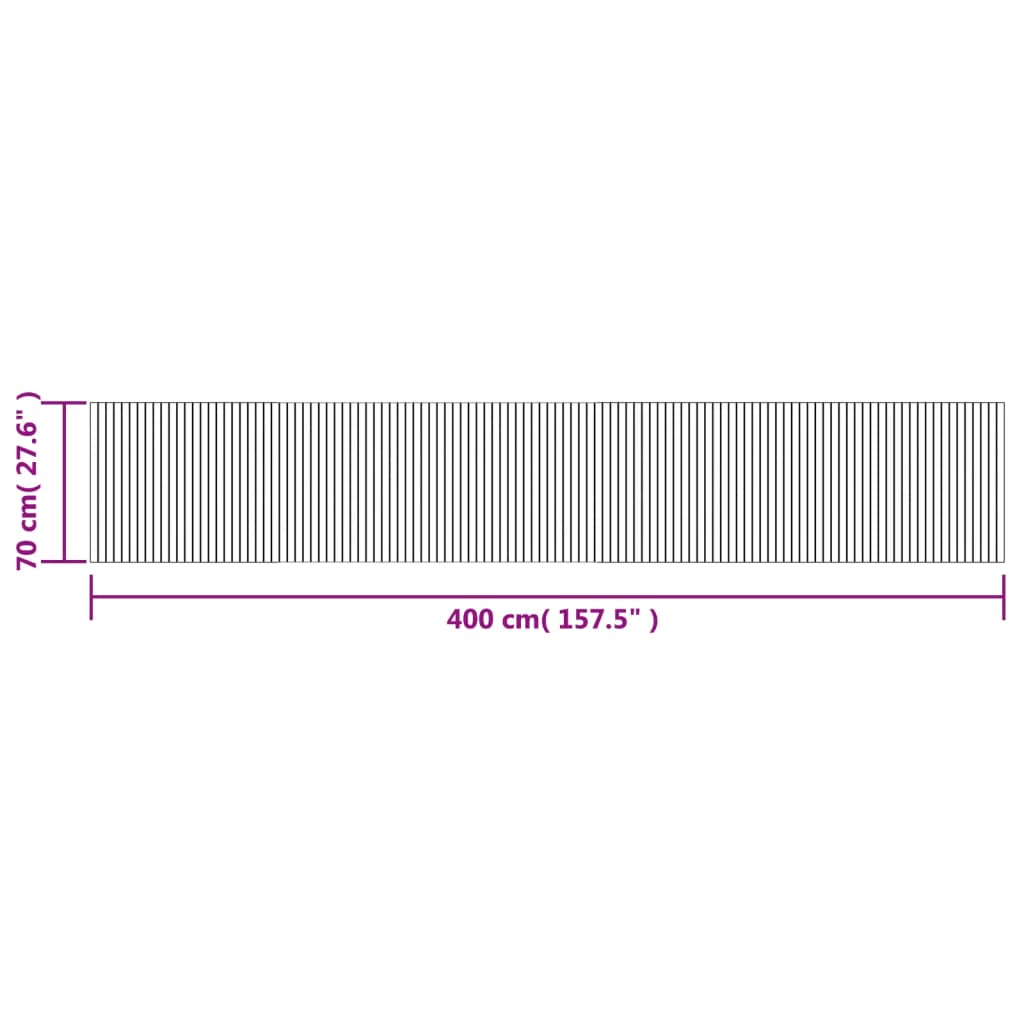 Tapis rectangulaire marron foncé 70x400 bambou - 8