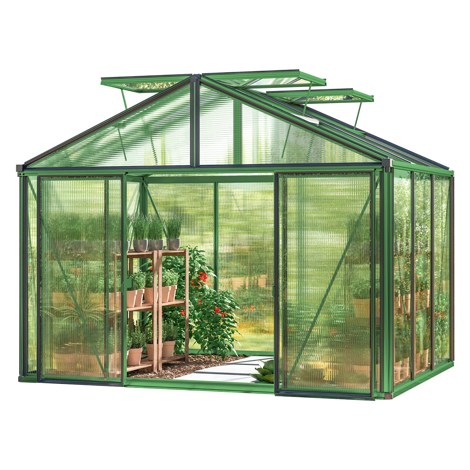 GFP szklarnia Asteria 21 Premium 311x235 cm - grube panele poliwęglanowe ok. 16 mm - kolor: zielony