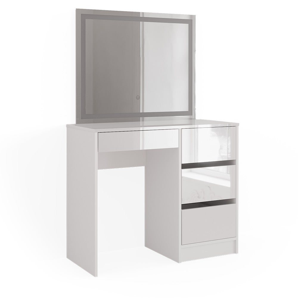 Vicco Coiffeuse Sherry, Blanc, 90cm avec éclairage LED et tabouret | Leroy Merlin
