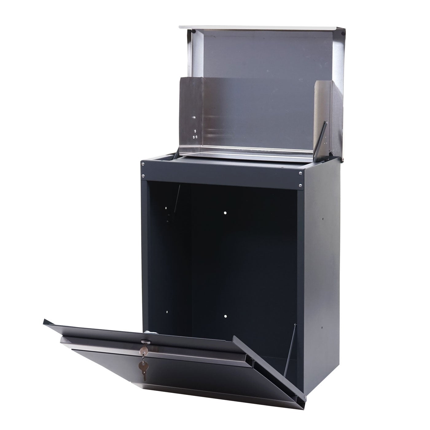 Cassetta portalettere a parete HWC-K41 acciaio zincato 58x45x36cm antracite e grigio - 5