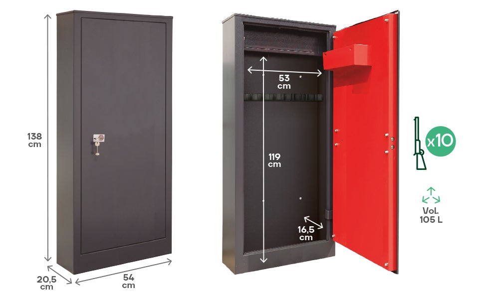 Support Mural Armoire Drapeau Américain Pour Pistolet - 3 Armes - Avec Serrure Cachée - NEUF