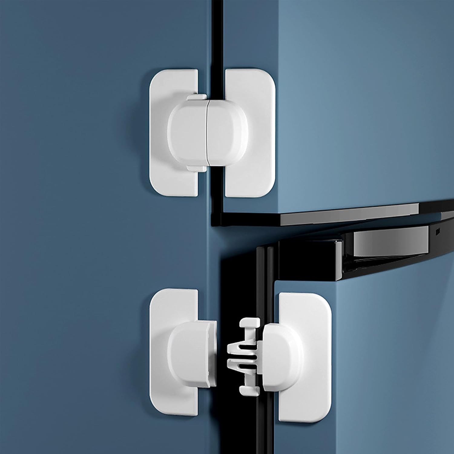 Blocage Porte Placard Verrous Fhlbestyu - Lot De 10 Pour Armoires Et Tiroirs - Installation Sans Perçage - Noir Sécurité Enfants