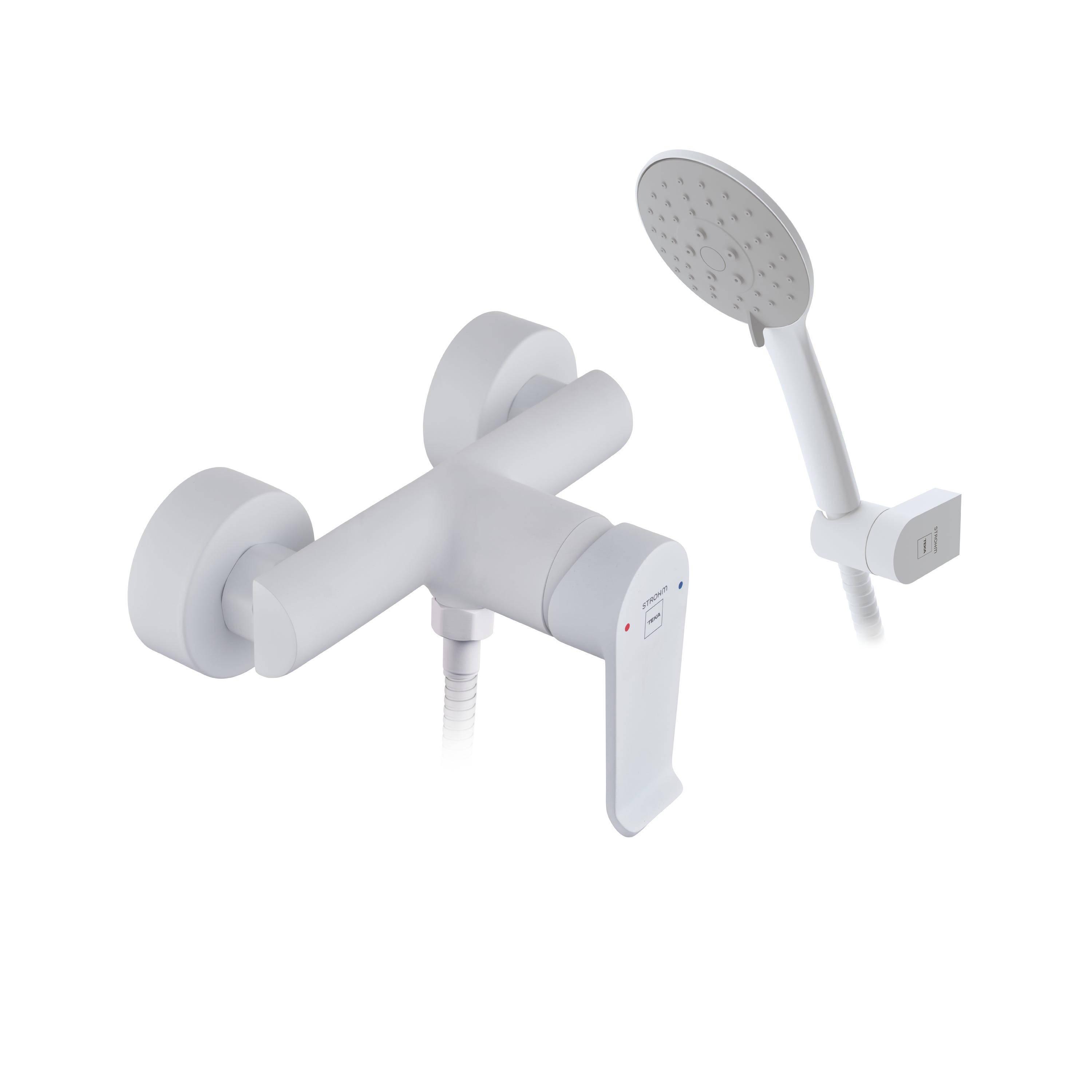 Jednouchwytowa bateria prysznicowa Strohm Teka Ethika biała